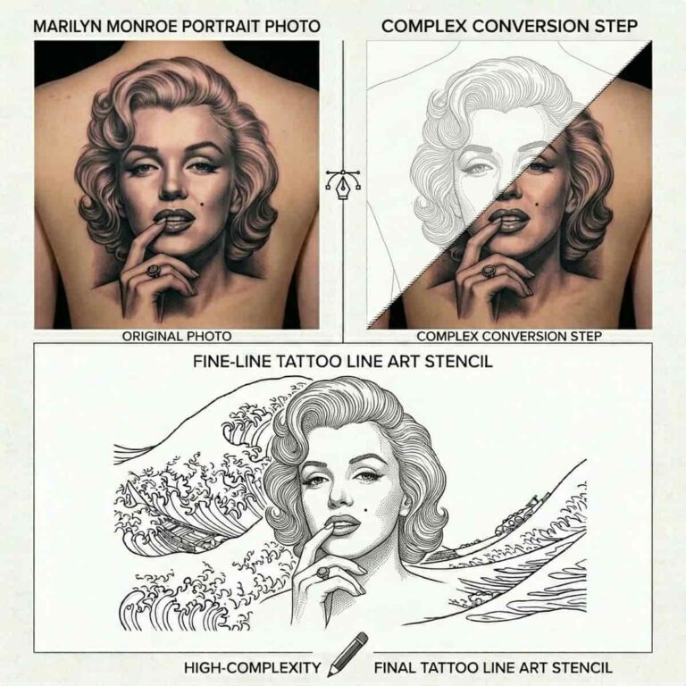 photo to line art for tattoos