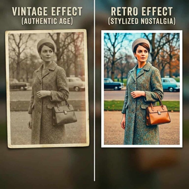 vintage effect vs retro effect